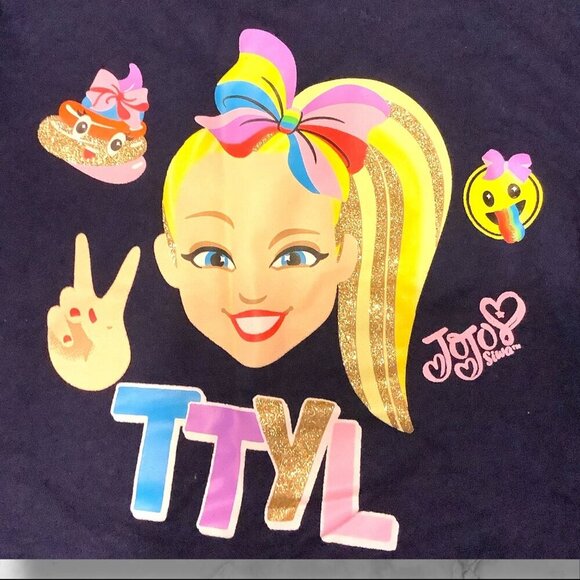 Jojo Siwa Nickelodeon Girls Hoodie S 6/6X Blue With Colorful Graphics & Pink Cuf - Picture 11 of 12